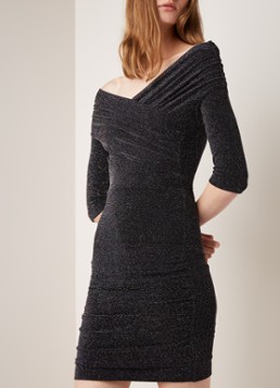 Maje Riola off schoulder mini-jurk met lurex