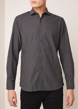 MANGO Doty slim fit overhemd met dessin