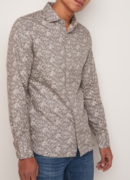 MANGO Marga slim fit overhemd met bloemendessin