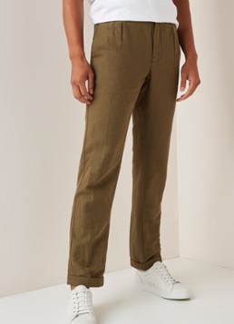 MANGO Vibes slim fit chino in linnenblend