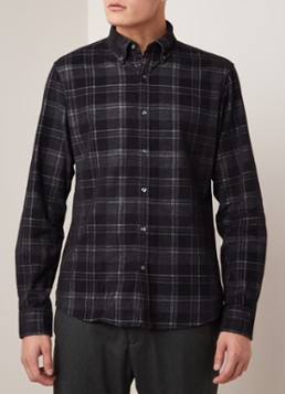 Michael Kors Fairfield slim fit overhemd van flanel met ruitdessin