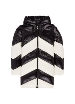 Moncler Faucille gewatteerde jas met capuchon en streepdessin
