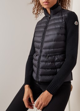 Moncler Fijngebreid vest met dons gewatteerd voorpand
