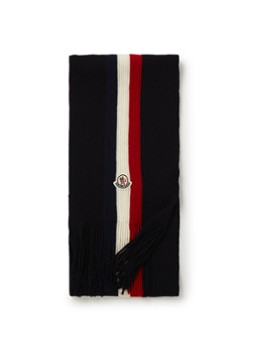 Moncler Fijngebreide sjaal met logopatch 170 x 20 cm
