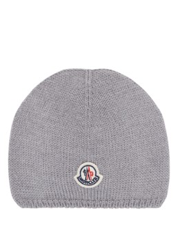 Moncler Gebreide muts van wol met merkembleem