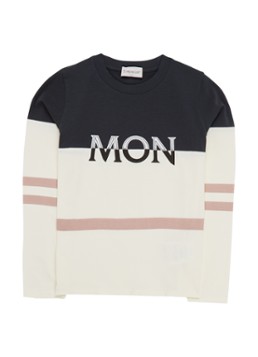 Moncler Girocollo longsleeve met colour blocking en merkapplicatie