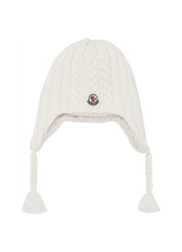 Moncler Kabelgebreide muts met teddy voering