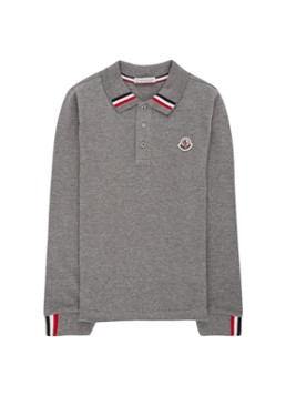 Moncler Polo longsleeve met merkembleem
