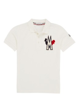 Moncler Polo van piqué katoen met merkembleem