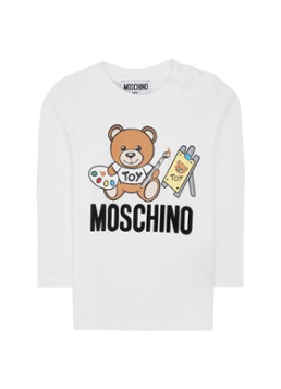 Moschino Longsleeve met opdruk en logo flockprint