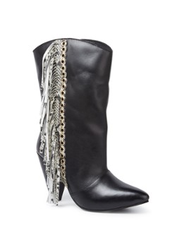 NIKKIE Fringe laars van leer
