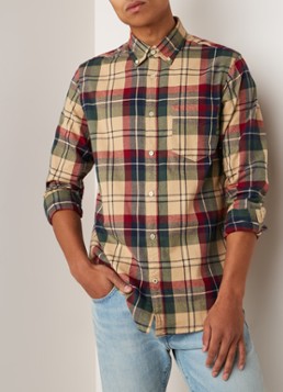 NN07 Levon regular fit overhemd van flanel met ruitdessin