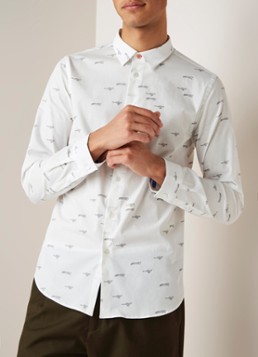 Paul Smith Slim fit overhemd met cheetah dessin