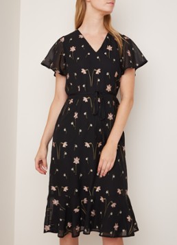 Phase Eight Savanna midi-jurk met overlay en bloemenborduring