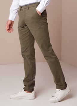 Profuomo Slim fit chino van katoen met garment dye