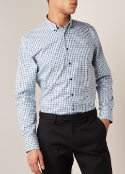 Profuomo Slim fit overhemd met ruitdessin