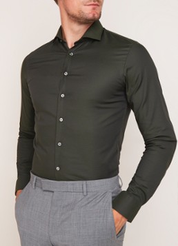 Profuomo Super slim fit overhemd met wide spread-kraag