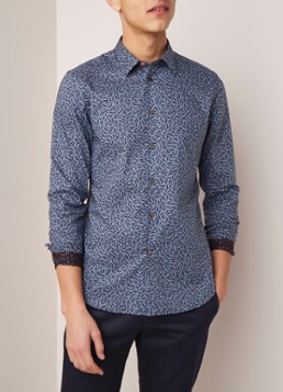 PS Paul Smith Slim fit overhemd met ufodessin