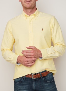 Ralph Lauren Custom fit button down-overhemd met logoborduring