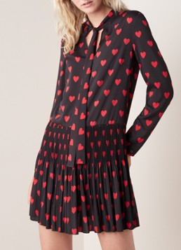 Red Valentino Mini-jurk met strikkraag en hartendessin