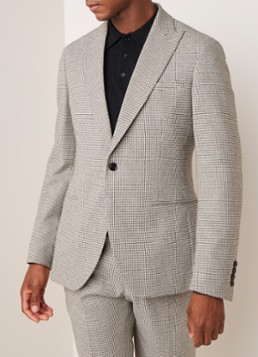 Reiss Butler slim fit colbert in wolblend met ruitdessin