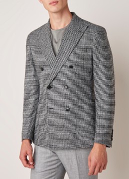 Reiss Grange double breasted colbert met pied-de-poule dessin