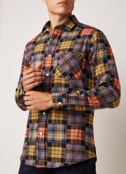 Reiss Renoire regular fit overhemd van flanel met ruitdessin