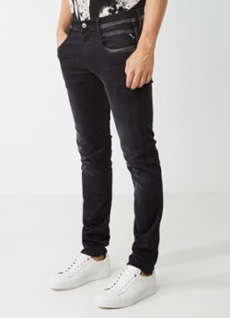 Replay Anbass Hyperflex skinny fit jeans met faded look
