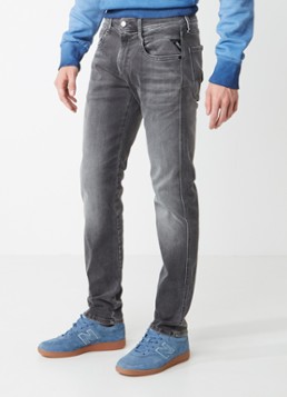 Replay Anbass Hyperflex slim fit jeans met faded look