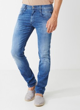 Replay Anbass skinny fit jeans met faded look