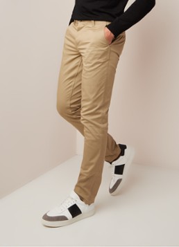 Sandro Mid rise straight fit chino met steekzakken