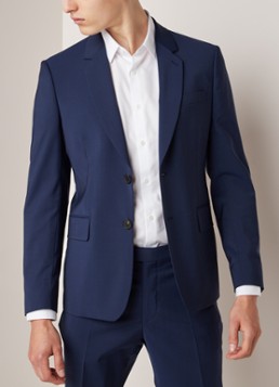 Sandro Slim fit colbert van wol met klepzakken