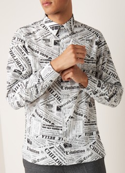Sandro Slim fit overhemd met tekstopdruk