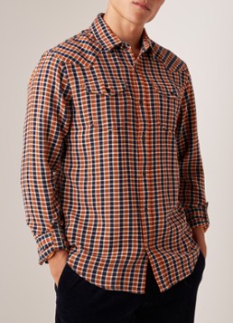 Scotch & Soda Regular fit overhemd met ruitdessin en borstzak