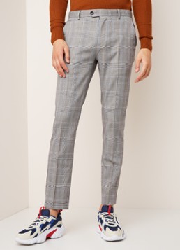Scotch&Soda Slim fit chino met ruitdessin en stretch