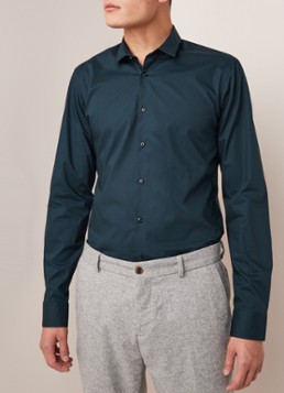 Scotch & Soda Slim fit overhemd met Kent-kraag en stretch