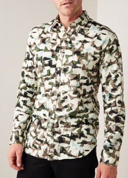 Selected Homme Bryson slim fit overhemd met camouflage dessin