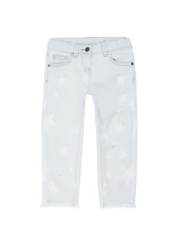 Stella McCartney Kids Slim fit jeans met sterrendessin en ripped details