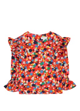 Stella McCartney Kids Top met grafisch dessin en volant