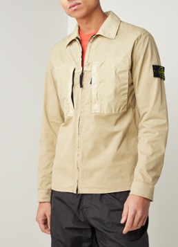 Stone Island 10207 Regular fit overhemd met ritszakken en merkembleem