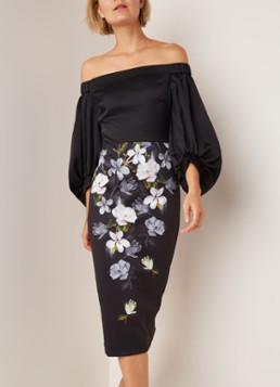 Ted Baker Adalli off schoulder midi-jurk van satijn