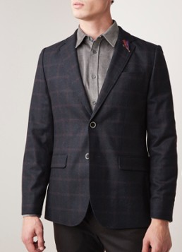 Ted Baker Degajkt regular fit colbert met ruitdessin