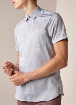 Ted Baker Donald regular fit overhemd met ruitdessin en korte mouw