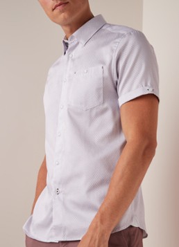 Ted Baker Donald regular fit overhemd met ruitdessin en korte mouw