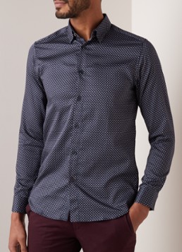 Ted Baker Merci slim fit overhemd met micro dessin