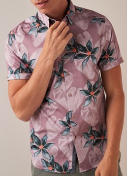 Ted Baker Myles regular fit overhemd met tropisch dessin