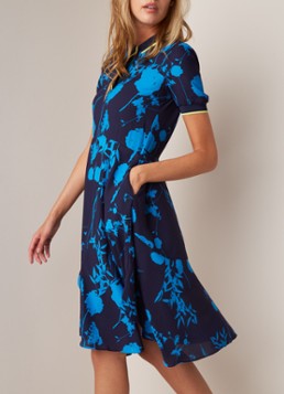 Ted Baker Ohlah midi-jurk met bloemendessin en contrastbies
