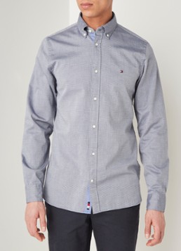 Tommy Hilfiger Dobby slim fit overhemd met micro dessin
