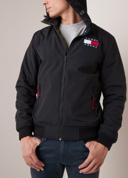 Tommy Hilfiger Gewatteerd jack met capuchon en merkembleem