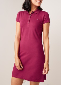 Tommy Hilfiger Polo jurk van piqué katoen met merkembleem